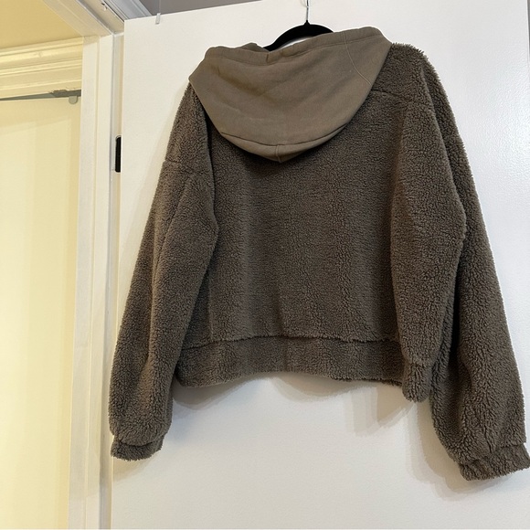 Lululemon Textured Fleece Embroidered Logo Hoodie - Size 14 - Nomad - Picture 5 of 6